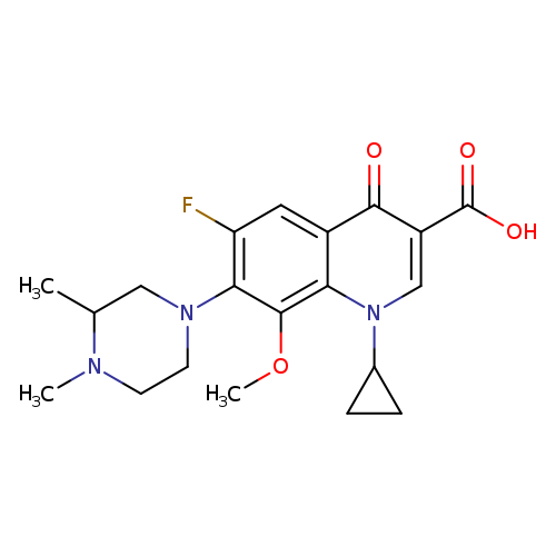 3-Quinolinecarboxylic acid, 1-cyclopropyl-7-(3,4-dimethyl-1-piperazinyl)-6-fluoro-1,4-dihydro-8-methoxy-4-oxo-