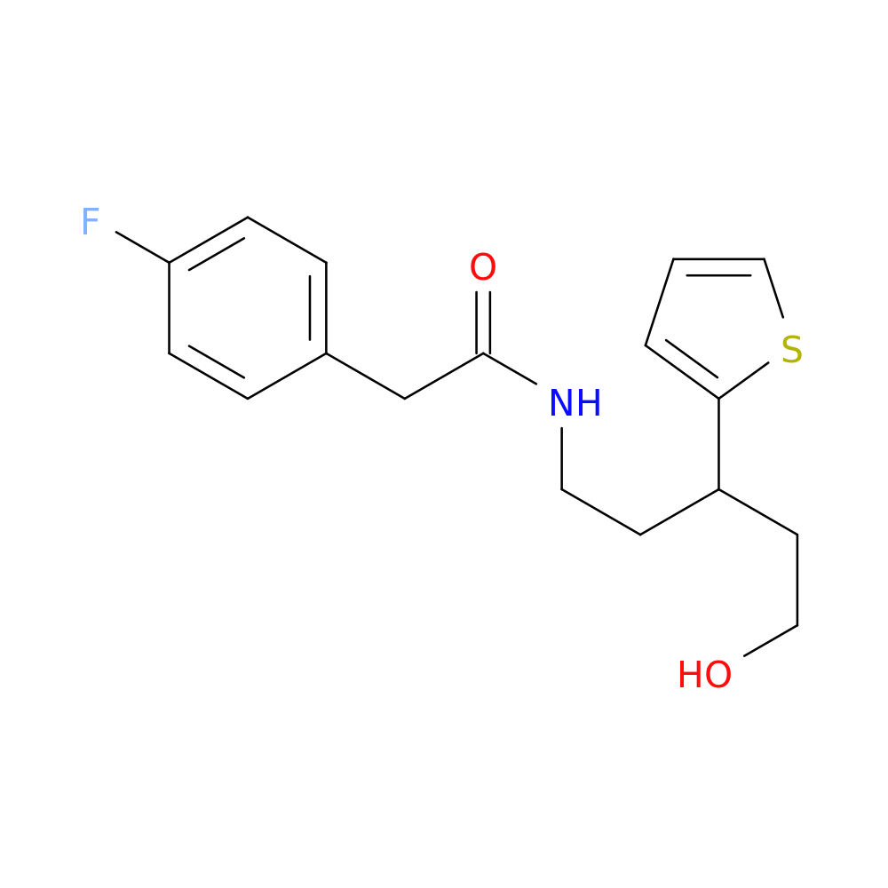 2-(4-fluorophenyl)-N-[5-hydroxy-3-(thiophen-2-yl)pentyl]acetamide