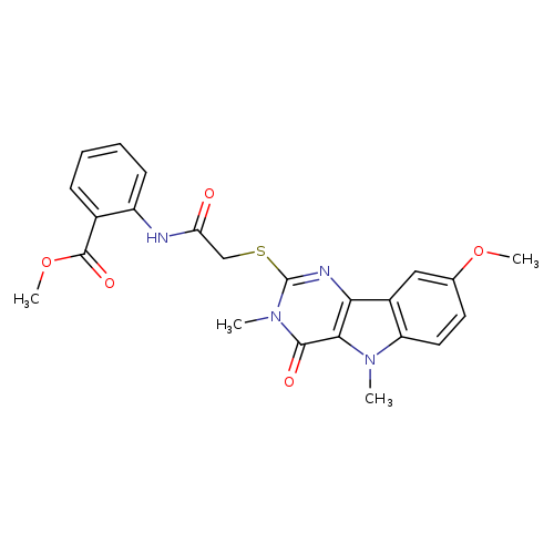 methyl 2-[2-({8-methoxy-3,5-dimethyl-4-oxo-3H,4H,5H-pyrimido[5,4-b]indol-2-yl}sulfanyl)acetamido]benzoate