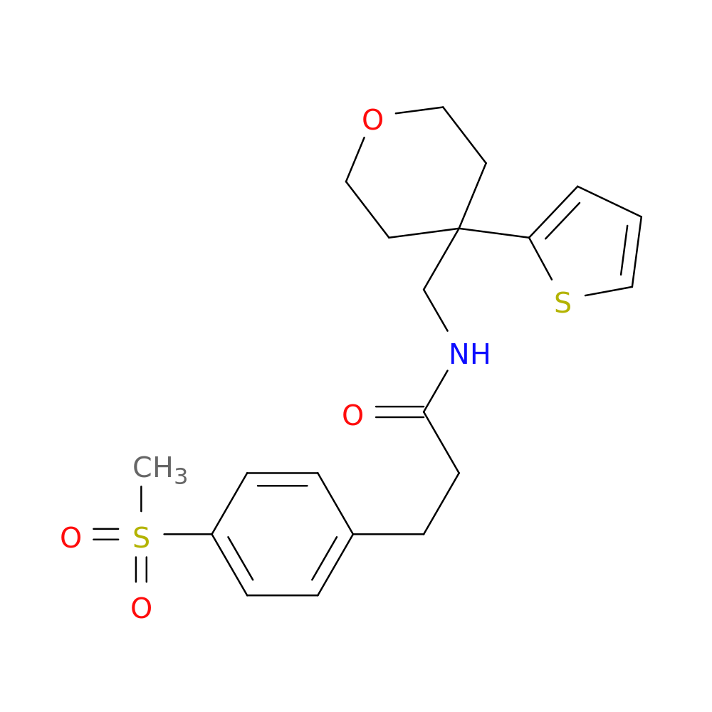 3-(4-methanesulfonylphenyl)-N-{[4-(thiophen-2-yl)oxan-4-yl]methyl}propanamide