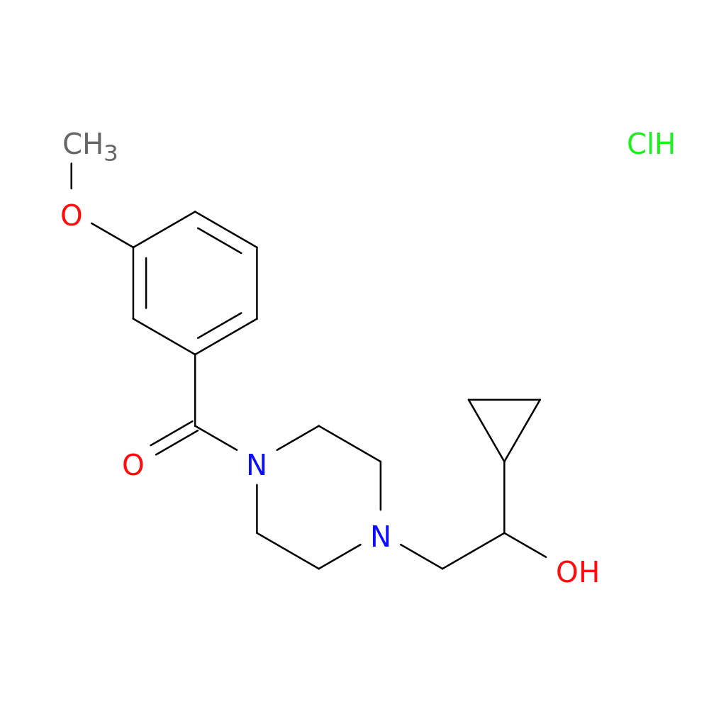 1-cyclopropyl-2-[4-(3-methoxybenzoyl)piperazin-1-yl]ethan-1-ol hydrochloride