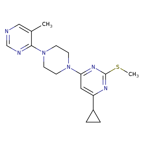 4-cyclopropyl-6-[4-(5-methylpyrimidin-4-yl)piperazin-1-yl]-2-(methylsulfanyl)pyrimidine