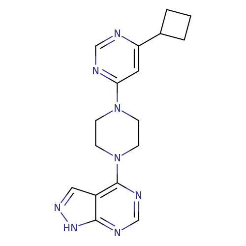 4-cyclobutyl-6-(4-{1H-pyrazolo[3,4-d]pyrimidin-4-yl}piperazin-1-yl)pyrimidine