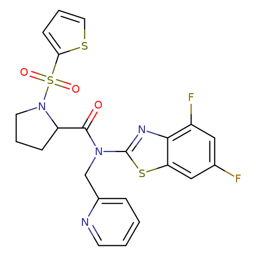 N-(4,6-difluoro-1,3-benzothiazol-2-yl)-N-[(pyridin-2-yl)methyl]-1-(thiophene-2-sulfonyl)pyrrolidine-2-carboxamide