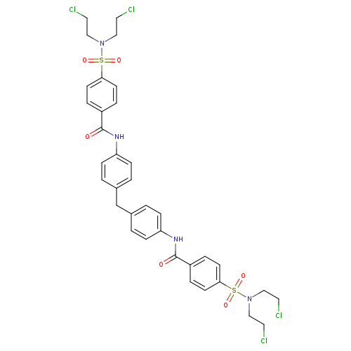 4-[bis(2-chloroethyl)sulfamoyl]-N-{4-[(4-{4-[bis(2-chloroethyl)sulfamoyl]benzamido}phenyl)methyl]phenyl}benzamide