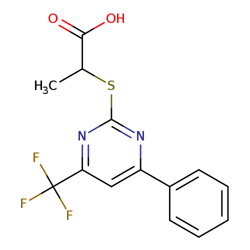 2-([4-Phenyl-6-(trifluoromethyl)pyrimidin-2-yl]thio)propanoic acid