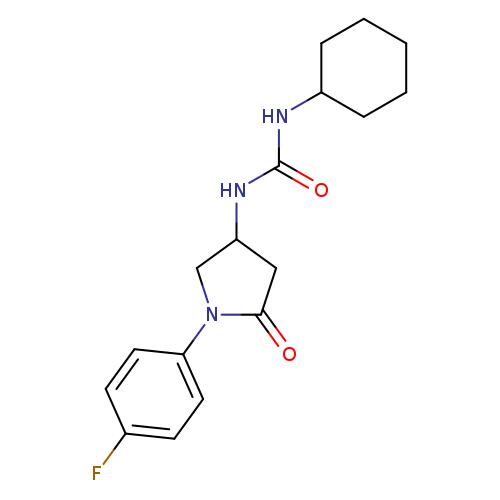 1-cyclohexyl-3-[1-(4-fluorophenyl)-5-oxopyrrolidin-3-yl]urea