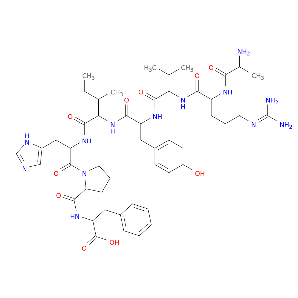 2-[[1-[2-[[2-[[2-[[2-[[2-(2-aminopropanoylamino)-5-(diaminomethylideneamino)pentanoyl]amino]-3-methylbutanoyl]amino]-3-(4-hydroxyphenyl)propanoyl]amino]-3-methylpentanoyl]amino]-3-(1H-imidazol-5-yl)propanoyl]pyrrolidine-2-carbonyl]amino]-3-phenylpropanoic acid