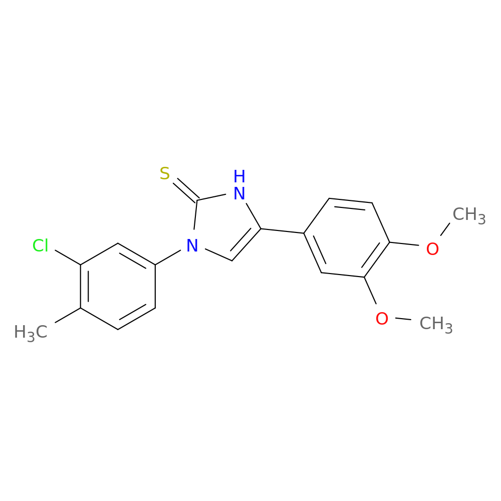 1-(3-chloro-4-methylphenyl)-4-(3,4-dimethoxyphenyl)-2,3-dihydro-1H-imidazole-2-thione