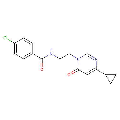 4-chloro-N-[2-(4-cyclopropyl-6-oxo-1,6-dihydropyrimidin-1-yl)ethyl]benzamide