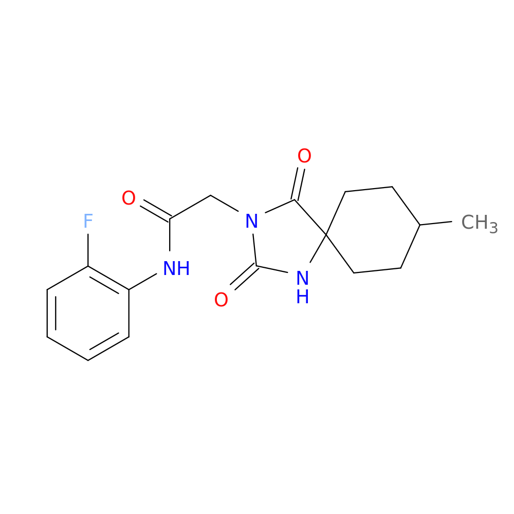 N-(2-fluorophenyl)-2-{8-methyl-2,4-dioxo-1,3-diazaspiro[4.5]decan-3-yl}acetamide