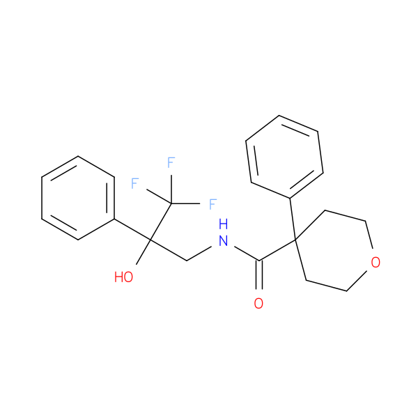 4-phenyl-N-(3,3,3-trifluoro-2-hydroxy-2-phenylpropyl)oxane-4-carboxamide