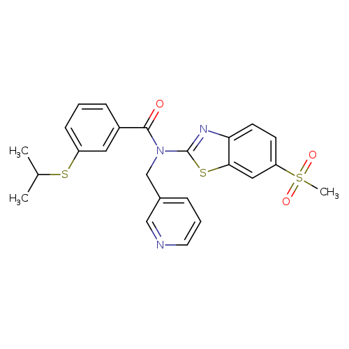N-(6-methanesulfonyl-1,3-benzothiazol-2-yl)-3-(propan-2-ylsulfanyl)-N-[(pyridin-3-yl)methyl]benzamide