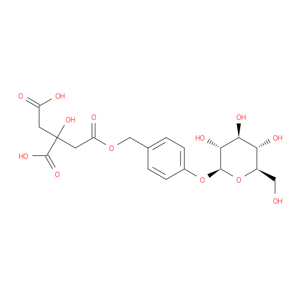 2-Hydroxy-2-(2-oxo-2-((4-(((2S,3R,4S,5S,6R)-3,4,5-trihydroxy-6-(hydroxymethyl)tetrahydro-2H-pyran-2-yl)oxy)benzyl)oxy)ethyl)succinic acid