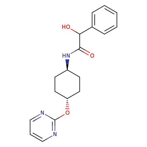2-hydroxy-2-phenyl-N-[(1r,4r)-4-(pyrimidin-2-yloxy)cyclohexyl]acetamide