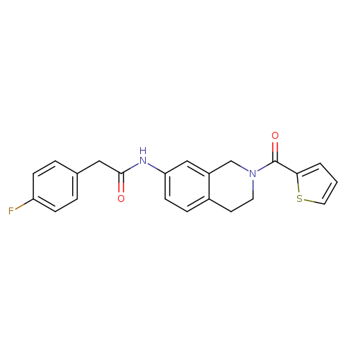 2-(4-fluorophenyl)-N-[2-(thiophene-2-carbonyl)-1,2,3,4-tetrahydroisoquinolin-7-yl]acetamide