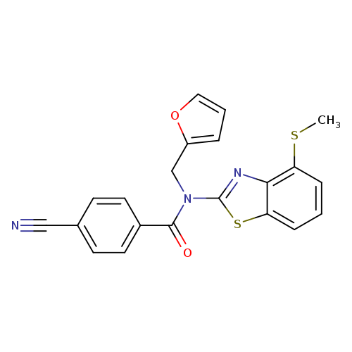 4-cyano-N-[(furan-2-yl)methyl]-N-[4-(methylsulfanyl)-1,3-benzothiazol-2-yl]benzamide