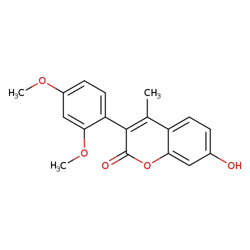 2H-1-BENZOPYRAN-2-ONE, 3-(2,4-DIMETHOXYPHENYL)-7-HYDROXY-4-METHYL-