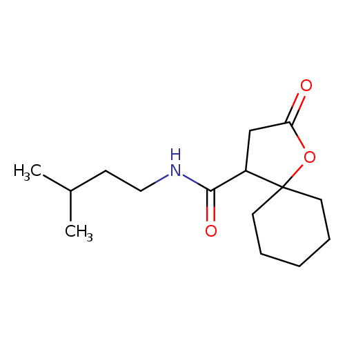 N-isopentyl-2-oxo-1-oxaspiro[4.5]decane-4-carboxamide