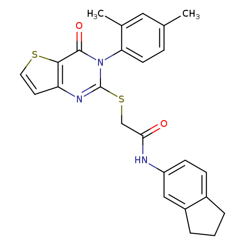 N-(2,3-dihydro-1H-inden-5-yl)-2-{[3-(2,4-dimethylphenyl)-4-oxo-3H,4H-thieno[3,2-d]pyrimidin-2-yl]sulfanyl}acetamide