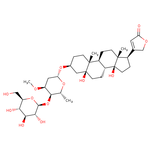 Card-20(22)-enolide, 3-[(2,6-dideoxy-4-O-β-D-glucopyranosyl-3-O-methyl-β-D-ribo-hexopyranosyl)oxy]-5,14-dihydroxy-, (3β,5β)-