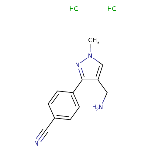4-[4-(aminomethyl)-1-methyl-1H-pyrazol-3-yl]benzonitrile dihydrochloride