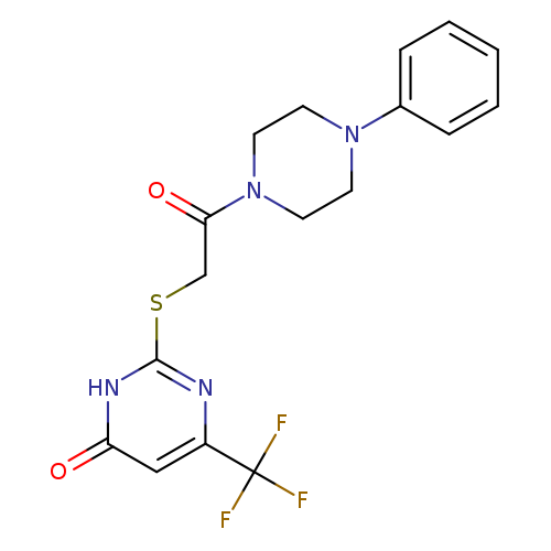 2-{[2-oxo-2-(4-phenylpiperazin-1-yl)ethyl]sulfanyl}-6-(trifluoromethyl)-3,4-dihydropyrimidin-4-one