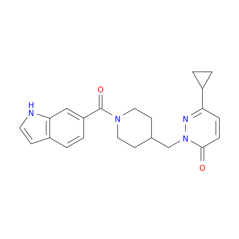 6-cyclopropyl-2-{[1-(1H-indole-6-carbonyl)piperidin-4-yl]methyl}-2,3-dihydropyridazin-3-one