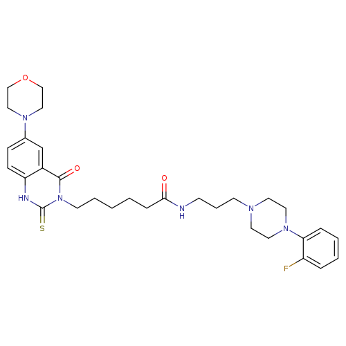 N-{3-[4-(2-fluorophenyl)piperazin-1-yl]propyl}-6-[6-(morpholin-4-yl)-4-oxo-2-sulfanylidene-1,2,3,4-tetrahydroquinazolin-3-yl]hexanamide