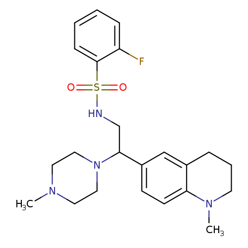 2-fluoro-N-[2-(1-methyl-1,2,3,4-tetrahydroquinolin-6-yl)-2-(4-methylpiperazin-1-yl)ethyl]benzene-1-sulfonamide