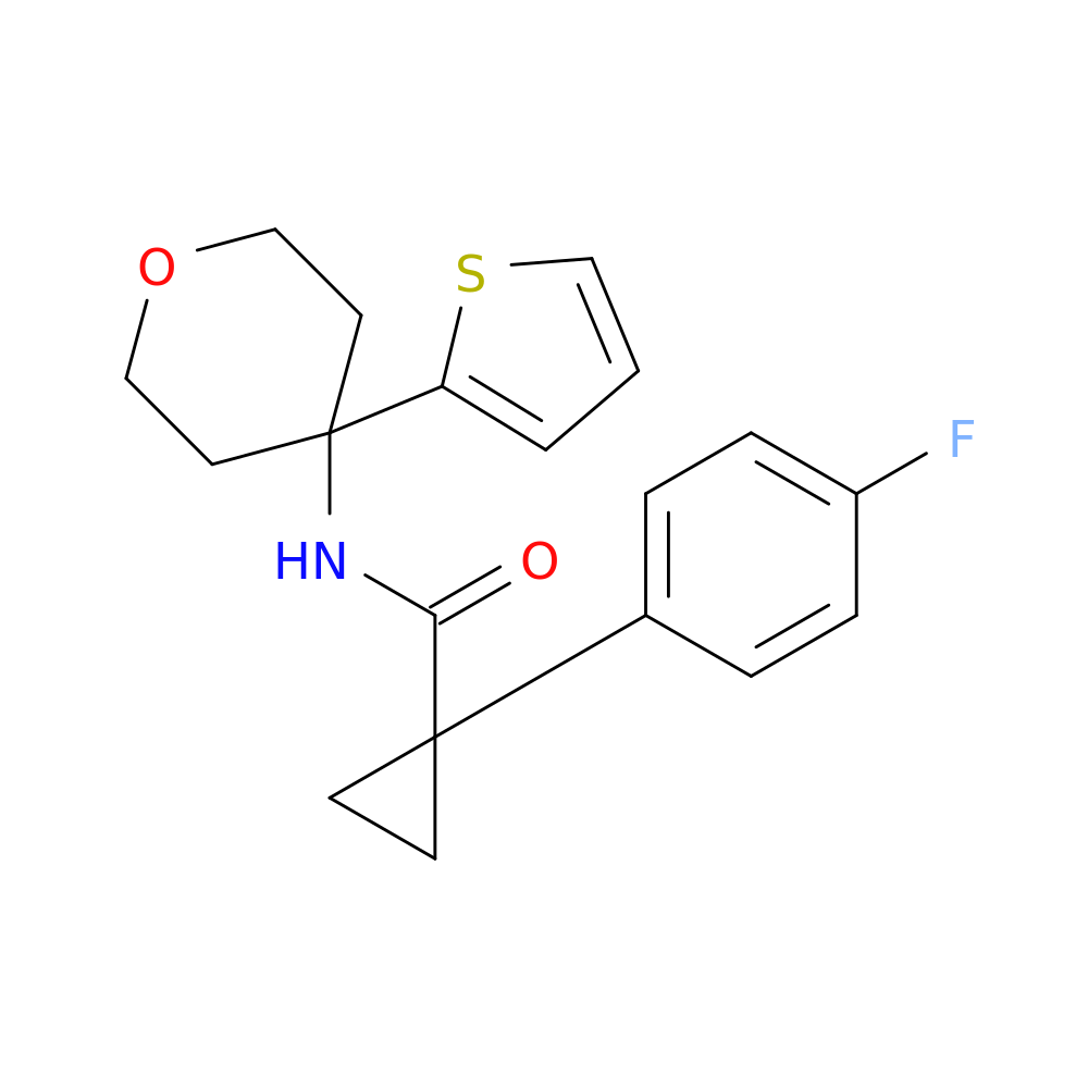1-(4-fluorophenyl)-N-[4-(thiophen-2-yl)oxan-4-yl]cyclopropane-1-carboxamide