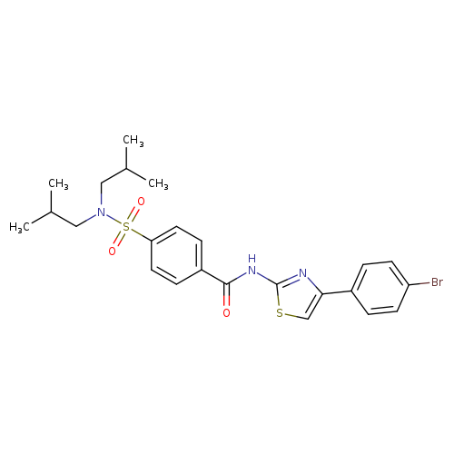 4-[bis(2-methylpropyl)sulfamoyl]-N-[4-(4-bromophenyl)-1,3-thiazol-2-yl]benzamide
