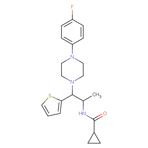 N-{1-[4-(4-fluorophenyl)piperazin-1-yl]-1-(thiophen-2-yl)propan-2-yl}cyclopropanecarboxamide