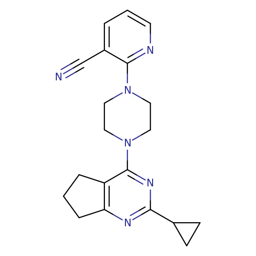 2-(4-{2-cyclopropyl-5H,6H,7H-cyclopenta[d]pyrimidin-4-yl}piperazin-1-yl)pyridine-3-carbonitrile
