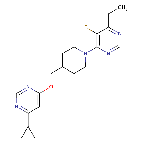 4-(4-{[(6-cyclopropylpyrimidin-4-yl)oxy]methyl}piperidin-1-yl)-6-ethyl-5-fluoropyrimidine