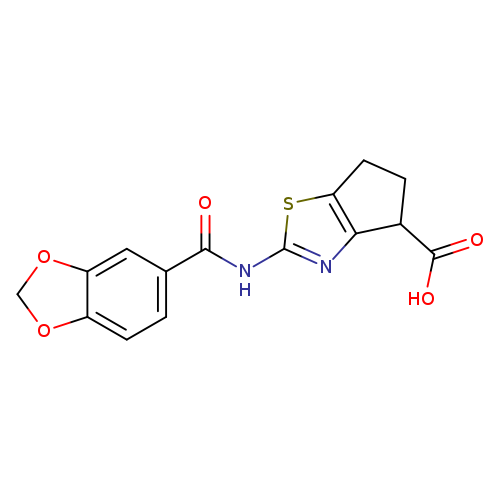 2-(2H-1,3-benzodioxole-5-amido)-4H,5H,6H-cyclopenta[d][1,3]thiazole-4-carboxylic acid