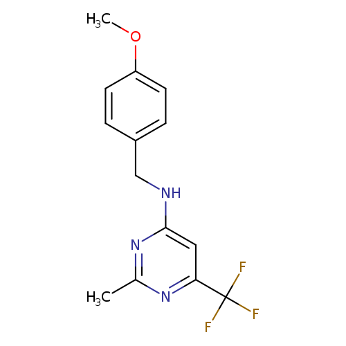 N-[(4-methoxyphenyl)methyl]-2-methyl-6-(trifluoromethyl)pyrimidin-4-amine