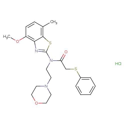 N-(4-methoxy-7-methyl-1,3-benzothiazol-2-yl)-N-[2-(morpholin-4-yl)ethyl]-2-(phenylsulfanyl)acetamide hydrochloride