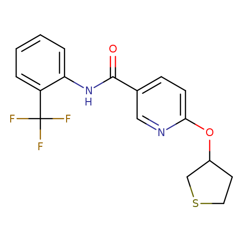 6-(thiolan-3-yloxy)-N-[2-(trifluoromethyl)phenyl]pyridine-3-carboxamide