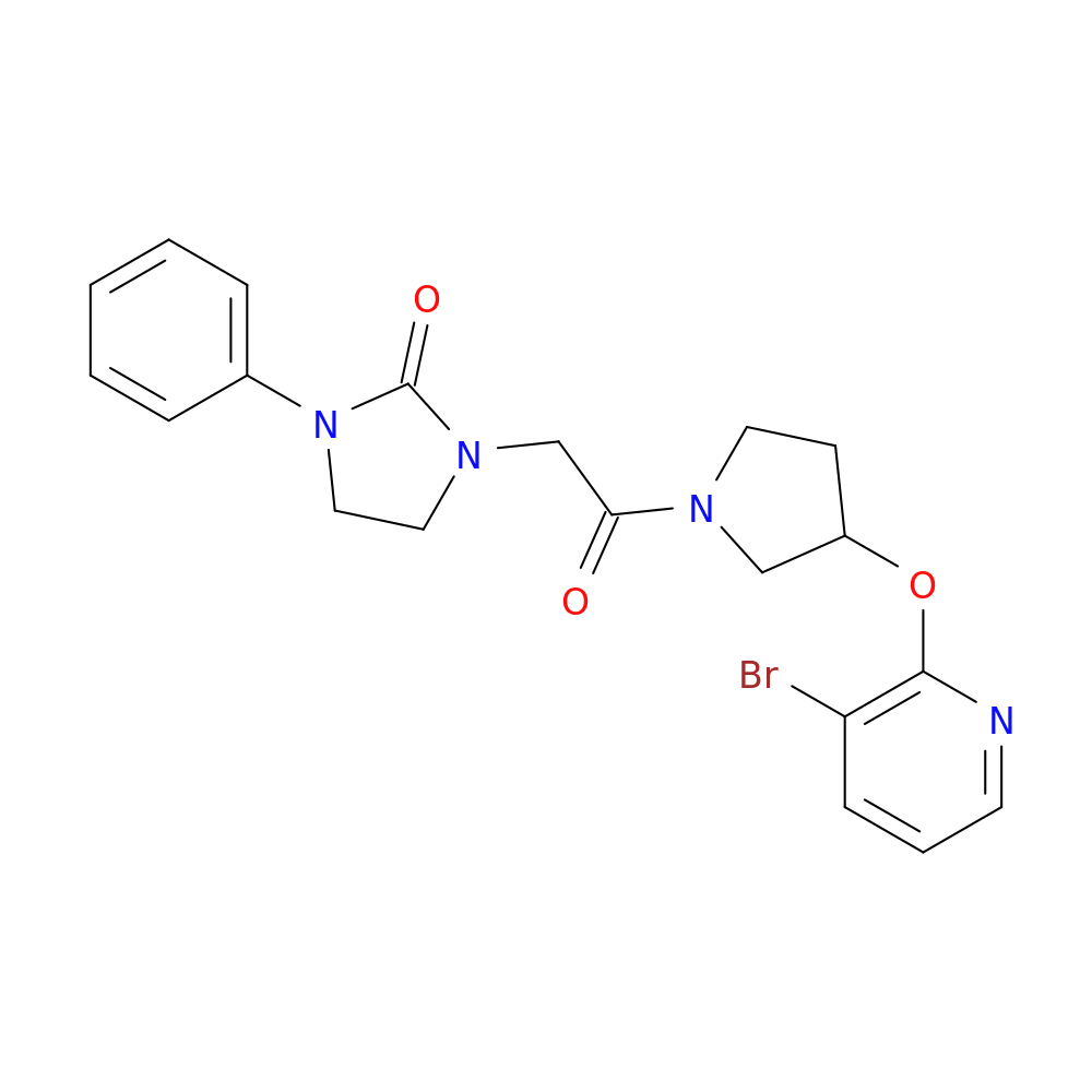 1-(2-{3-[(3-bromopyridin-2-yl)oxy]pyrrolidin-1-yl}-2-oxoethyl)-3-phenylimidazolidin-2-one
