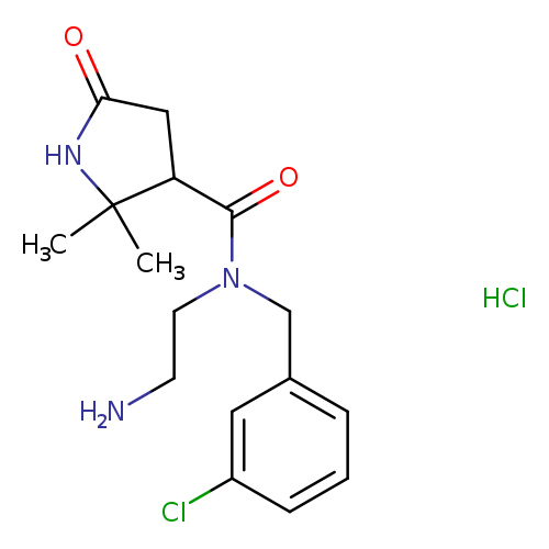 N-(2-aminoethyl)-N-[(3-chlorophenyl)methyl]-2,2-dimethyl-5-oxopyrrolidine-3-carboxamide hydrochloride