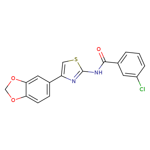 N-[4-(2H-1,3-benzodioxol-5-yl)-1,3-thiazol-2-yl]-3-chlorobenzamide