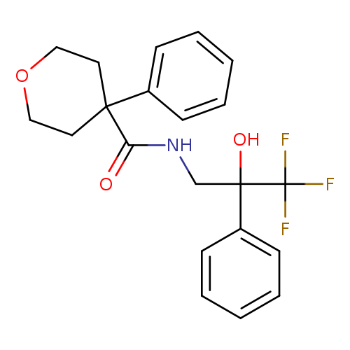 4-phenyl-N-(3,3,3-trifluoro-2-hydroxy-2-phenylpropyl)oxane-4-carboxamide