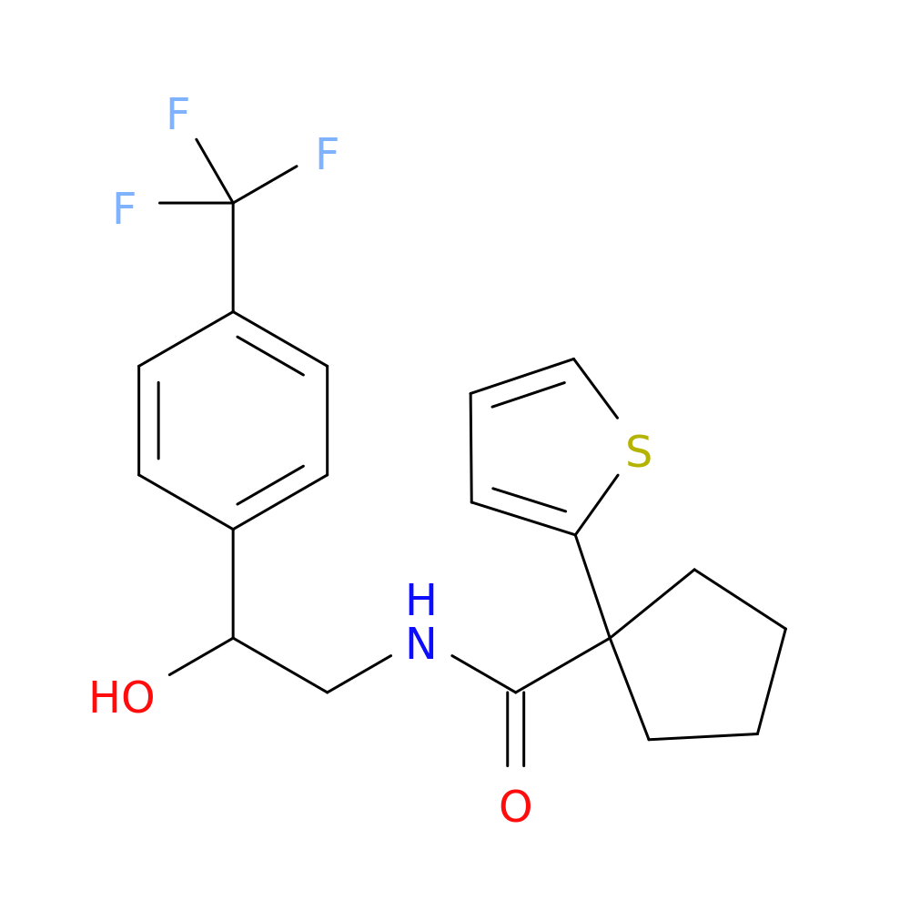 N-{2-hydroxy-2-[4-(trifluoromethyl)phenyl]ethyl}-1-(thiophen-2-yl)cyclopentane-1-carboxamide
