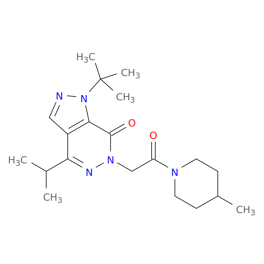 1-tert-butyl-6-[2-(4-methylpiperidin-1-yl)-2-oxoethyl]-4-(propan-2-yl)-1H,6H,7H-pyrazolo[3,4-d]pyridazin-7-one