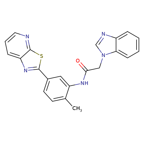 2-(1H-1,3-benzodiazol-1-yl)-N-(2-methyl-5-{[1,3]thiazolo[5,4-b]pyridin-2-yl}phenyl)acetamide
