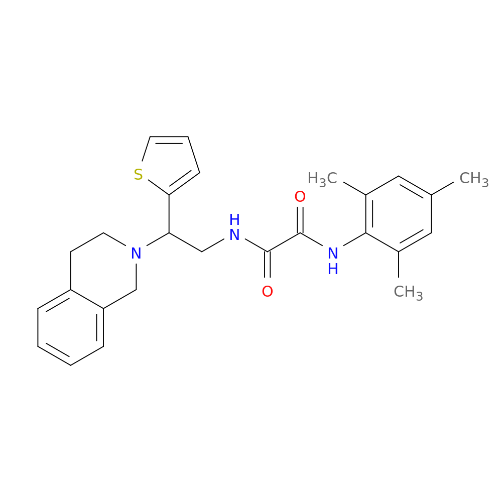 N'-[2-(1,2,3,4-tetrahydroisoquinolin-2-yl)-2-(thiophen-2-yl)ethyl]-N-(2,4,6-trimethylphenyl)ethanediamide