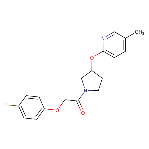 2-(4-fluorophenoxy)-1-{3-[(5-methylpyridin-2-yl)oxy]pyrrolidin-1-yl}ethan-1-one