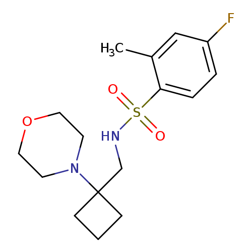 4-fluoro-2-methyl-N-{[1-(morpholin-4-yl)cyclobutyl]methyl}benzene-1-sulfonamide