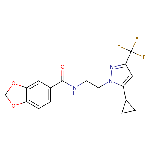 N-{2-[5-cyclopropyl-3-(trifluoromethyl)-1H-pyrazol-1-yl]ethyl}-2H-1,3-benzodioxole-5-carboxamide